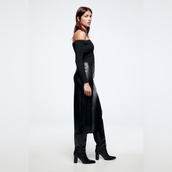 NWT Zara Cut Out Off-Shoulder Asymmetric Top Size L 2298/108 - Picture 6 of 11